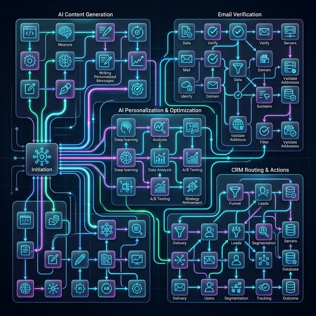 Apollo and n8n Cold Outreach Architecture Flow