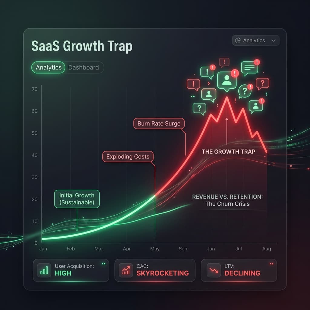 SaaS Growth Trap visualization
