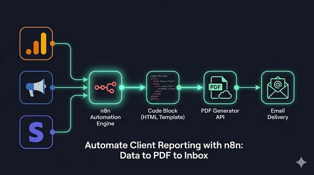 Automate client reporting with n8n using an email node binary file attachment configuration by Alfaz Mahmud Rizve