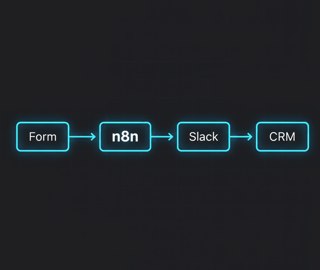 Simple n8n workflow from form to Slack and CRM, created by Alfaz Mahmud Rizve for SaaS lead automation.