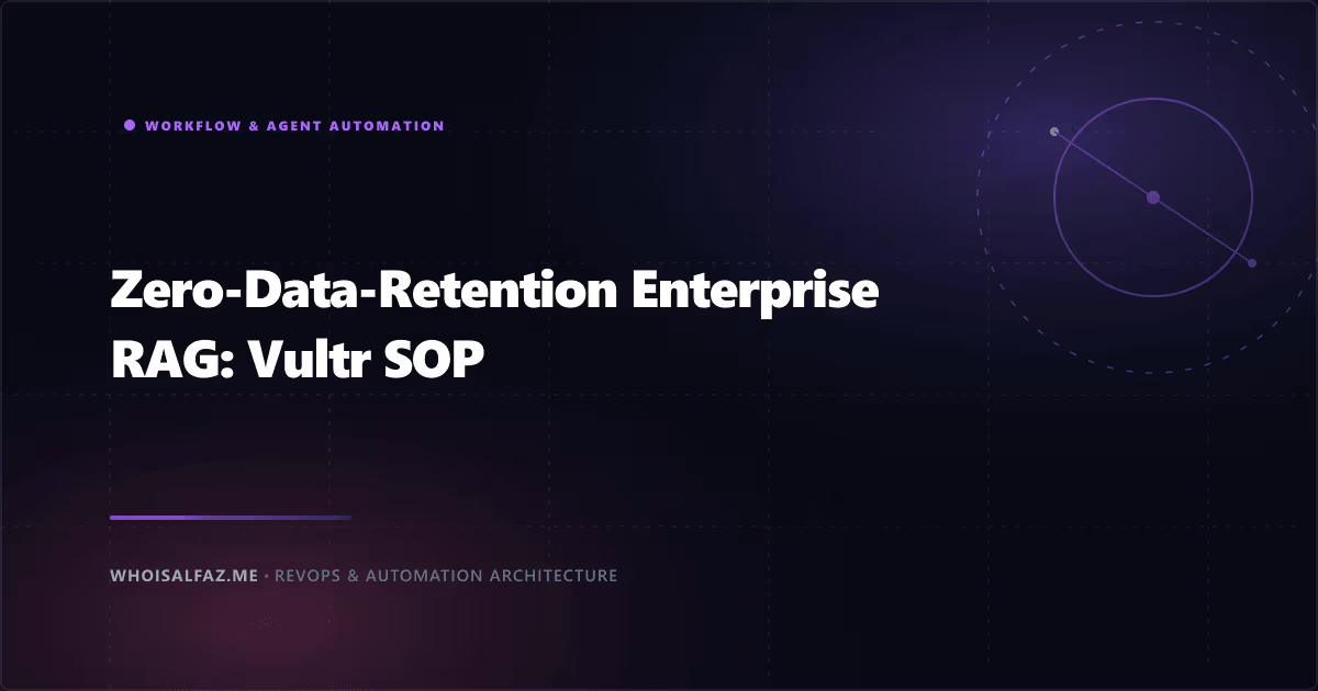 Zero-Data-Retention Enterprise RAG: Vultr SOP