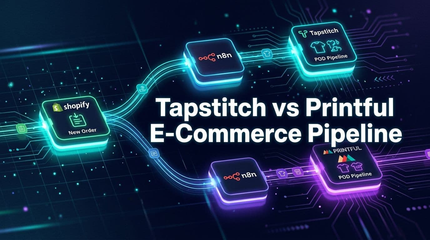 Tapstitch vs Printful E-Commerce Pipeline: n8n Shopify AI